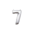 Palloncino numero 7 Argento mini shape 14" (35cm) in mylar, 1pz.