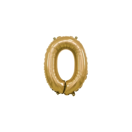 Palloncino numero 0 Oro mini shape 14" (35cm) in mylar, 1pz.