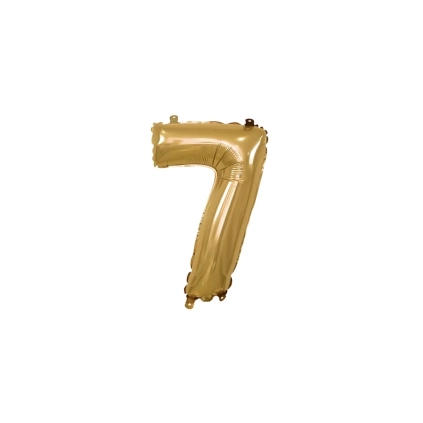 Palloncino numero 7 Oro mini shape 14" (35cm) in mylar, 1pz.