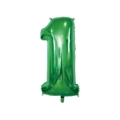 Palloncino numero 1 Verde super shape 40" (101cm) in mylar, 1pz.