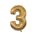 Palloncino numero 3 Oro super shape 40" (101cm) in mylar, 1pz.
