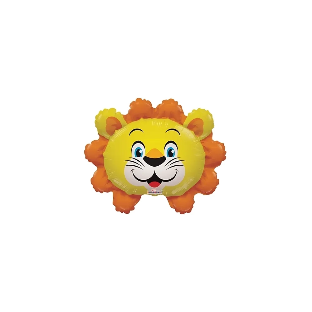 Palloncini testa Leone mini shape 14" (35cm) in mylar, 5pz.