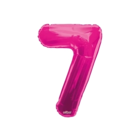 Palloncino numero 7 fucsia- salva elio super shape 34" (86cm) in mylar, 1pz.