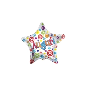 Palloncino Stella Auguri standard shape 18" (45cm) in mylar, 1pz.
