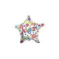 Palloncino Stella Auguri standard shape 18" (45cm) in mylar, 1pz.