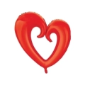 Palloncino Cuore Rosso Stilizzato mega shape 42" (106cm) in mylar, 1pz.