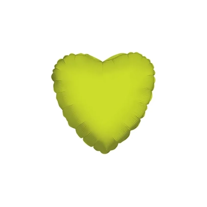 Palloncino Cuore Verde Lime standard shape 18" (45cm) in mylar, 1pz.