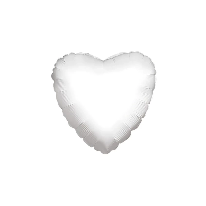 Palloncino Cuore Bianco standard shape 18" (45cm) in mylar, 1pz.