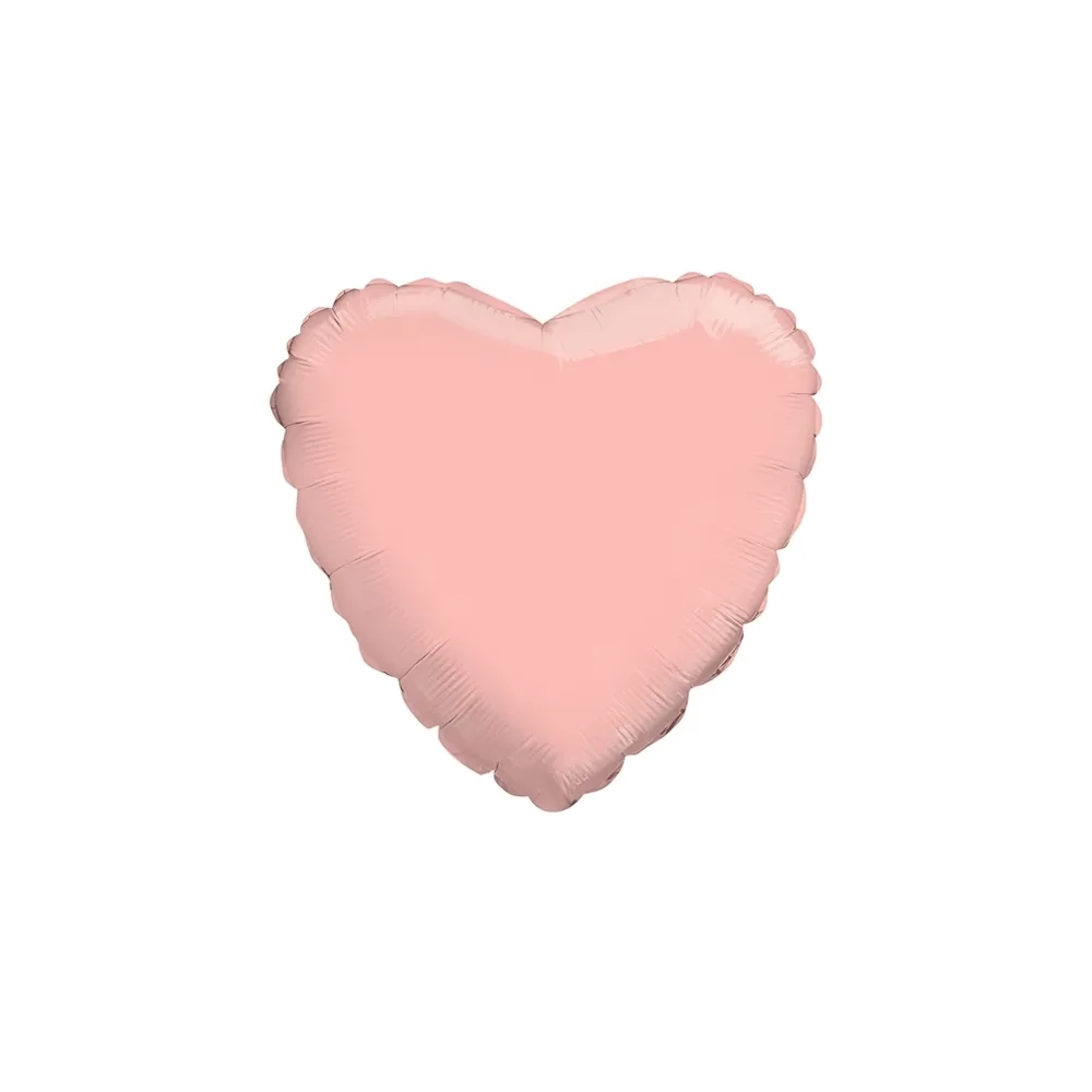 Palloncino Cuore Rosa Gold standard shape 18" (45cm) in mylar, 1pz.