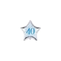 Palloncini stelline con numero 40 blu micro shape 4" (10cm) in mylar, 5pz.