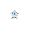 Palloncini stelline con numero 1 blu micro shape 4" (10cm) in mylar, 5pz.