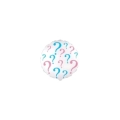 Palloncini gender reveal ? Bianco tondo micro shape 4" (10cm) in mylar, 5pz.
