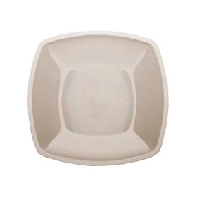 Piatti Taupe piani di forma quadrata 23cm, 25pz.