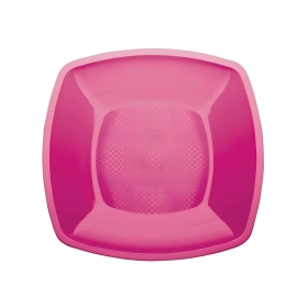 Piatti Fuxia piani di forma quadrata 23cm, 12pz.