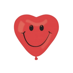 Palloncini 11" (25cm) rosso 28 con stampa nera Smile su 1 lato, 10pz.