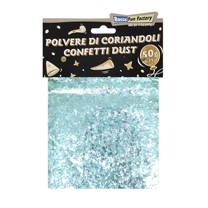 Polvere di Coriandoli celeste baby, 1 bustina da 50g.