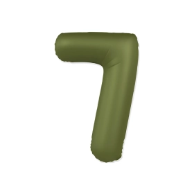 Palloncino Numero 7 Slim Mate Verde Oliva Satinato 37" (86cm), 1pz.