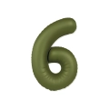 Palloncino Numero 6 Slim Mate Verde Oliva Satinato 37" (86cm), 1pz.