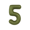 Palloncino Numero 5 Slim Mate Verde Oliva Satinato 37" (86cm), 1pz.