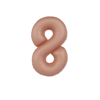 Palloncino Numero 8 Slim Mate Rosa Vintage Satinato 37" (86cm), 1pz.