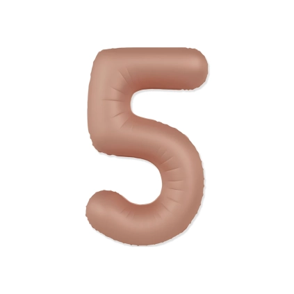 Palloncino Numero 5 Slim Mate Rosa Vintage Satinato 37" (86cm), 1pz.