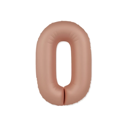 Palloncino Numero 0 Slim Mate Rosa Vintage Satinato 37" (86cm), 1pz.