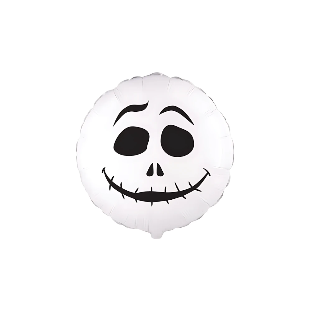 Palloncino Scheletro Sorridente Halloween Tondo 18" (45cm), 1pz.