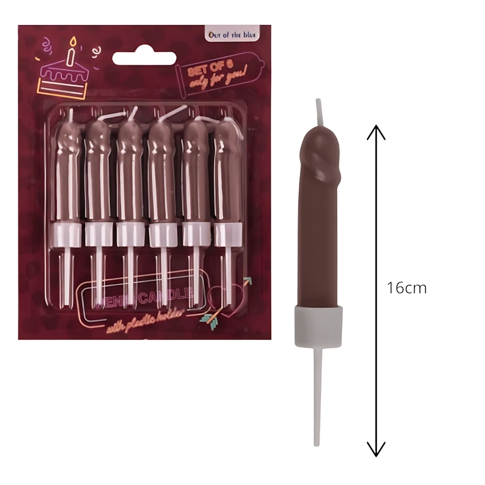 Candele scure a forma di Pene 6pz