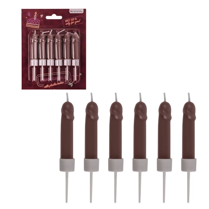 Candele scure a forma di Pene 6pz