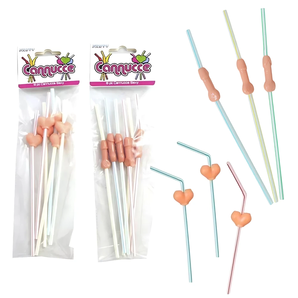 Cannucce sexy trasparenti addio al nubilato e celibato, 6pz.