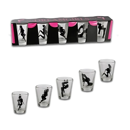 Bicchierini Sexy Ladies, con donne sexy, 5pz.