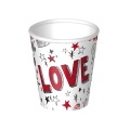 Bicchieri Love con cuori e simboli amore in carta da 200cc, 6pz.