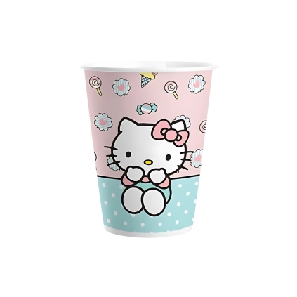 Bicchieri Hello Kitty 200ml in carta , 8pz.