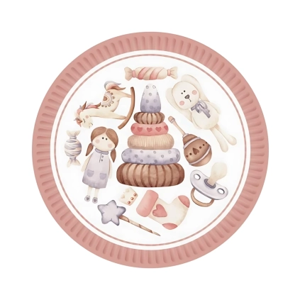 Piatti di Carta Nascita Bimba “Sweet Girl” 23cm ,8pz