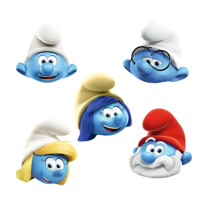 Mascherine in cartoncino - I Puffi (6pz)