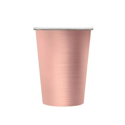 Bicchiere in carta 250cc Rosa gold metal – Confezione da 15 pezzi