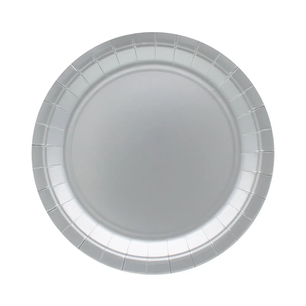 Piatto in carta 24cm Argento – Confezione da 15 pezzi
