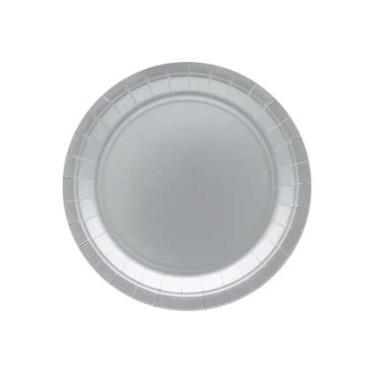 Piatto in carta 18cm Argento – Confezione da 15 pezzi