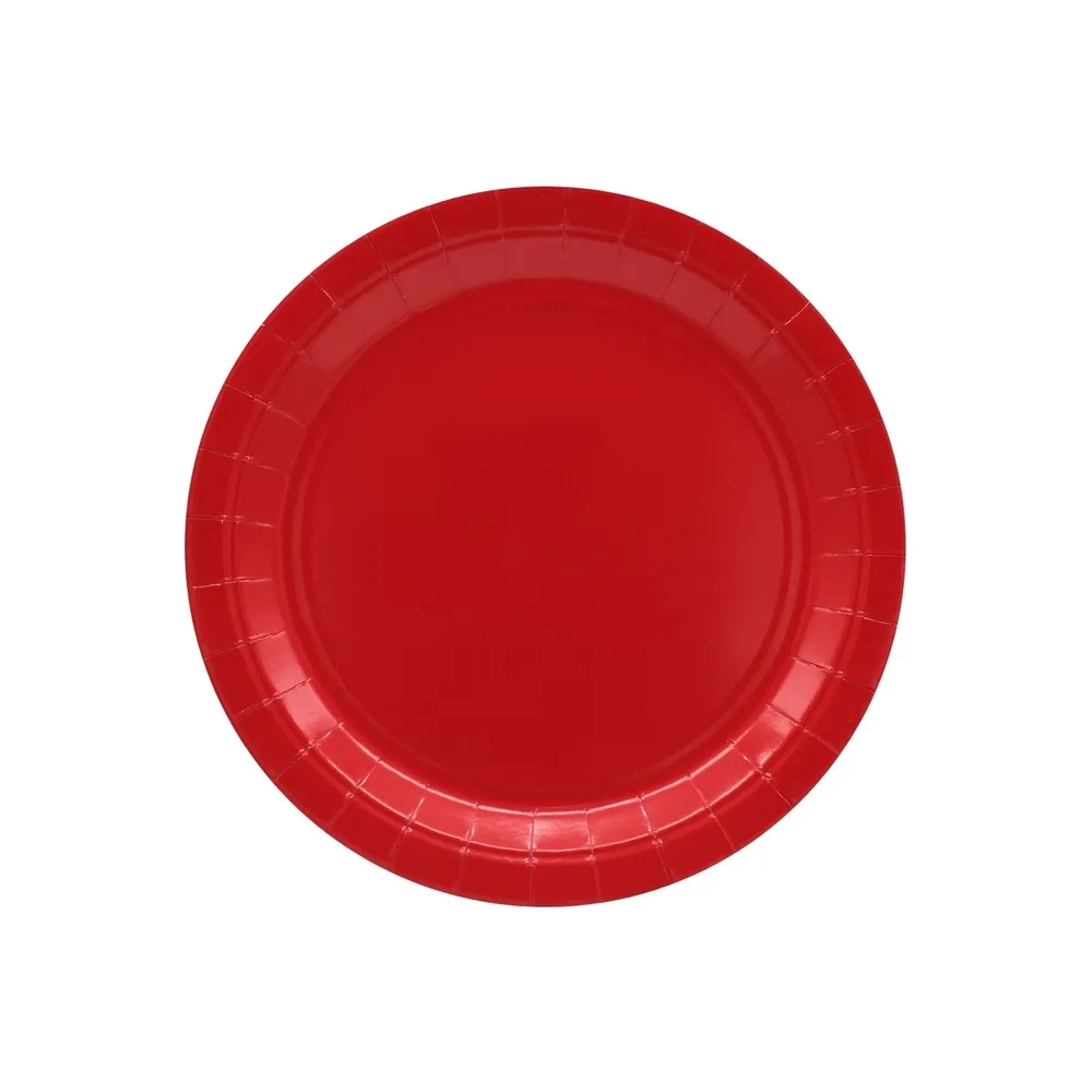Piatto in carta 18cm Rosso scuro – Confezione da 15 pezzi