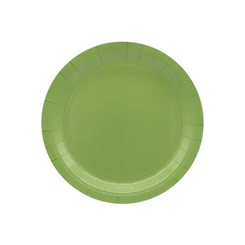 Piatto in carta 18cm Verde salvia – Confezione da 15 pezzi