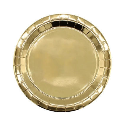 Piatto in carta 24cm Oro metal – Confezione da 15 pezzi