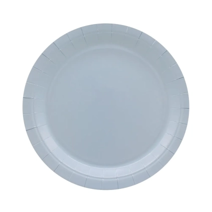 Piatto in carta 24cm Celeste fumo – Confezione da 15 pezzi