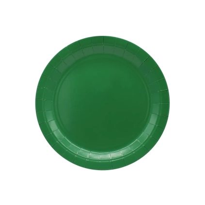Piatto in carta 18cm Verde scuro – Confezione da 15 pezzi