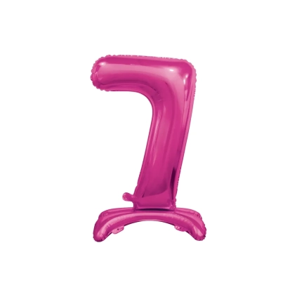 Palloncino numero 7 fucsia standing super shape 30" (76cm) in mylar, 1pz.