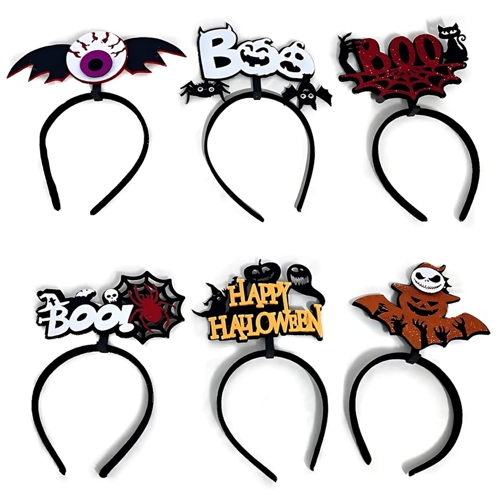 Cerchietti per capelli Halloween, decorazione capelli Halloween, 12pz.