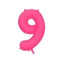 Palloncino Mylar Numero 9 Fucsia Neon 34'' (86cm), 1pz.