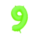 Palloncino Mylar Numero 9 Verde Neon 34'' (86cm), 1pz.