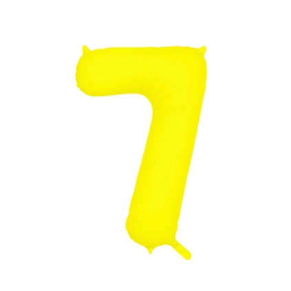 Palloncino Mylar Numero 7 Giallo Neon 34'' (86cm), 1pz.