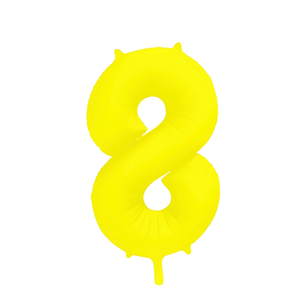 Palloncino Mylar Numero 8 Giallo Neon 34'' (86cm), 1pz.