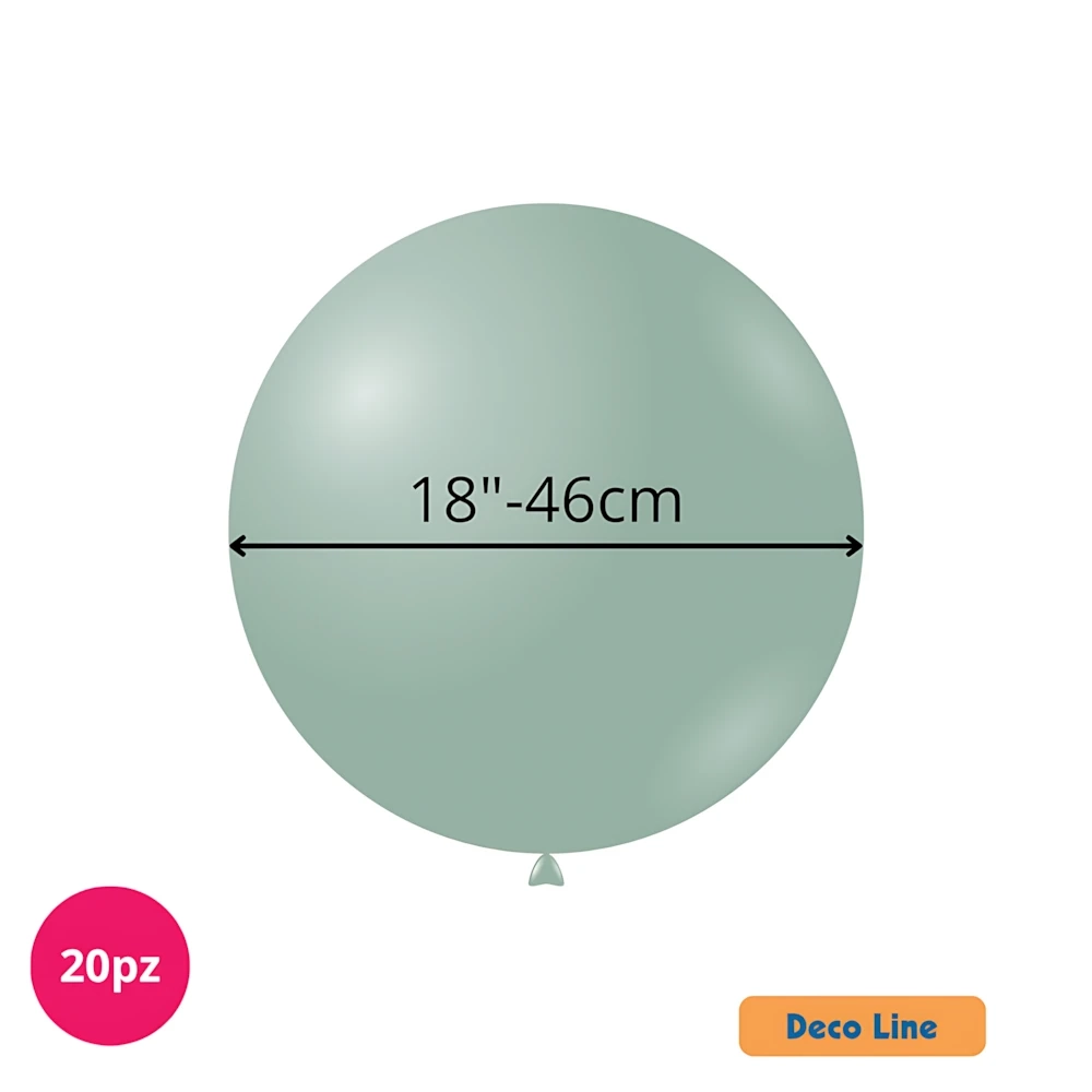 Palloncini Deco Line pastello 18" (46cm) Verde Polvere 259, 20pz.